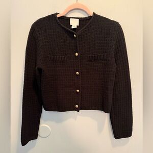 H&M Black Moss Knit Cardigan Small